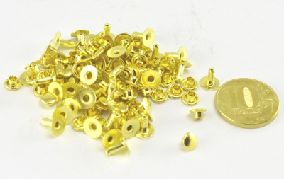  НЕРЖ. Хольнитены 6*6 золото (упак.50 шт.) "Proknopka"  ТриКатушки