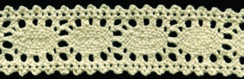  0018F бежевый кружево вязанное 32мм (намотка 20 ярдов = 18,3 метров)  ТриКатушки