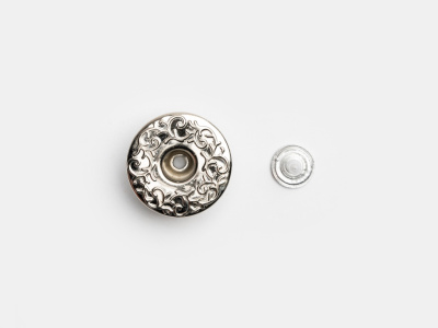  Джинсовая пуговица c отверстием 20 мм (латунь) JD121 стабильная, цв. никель/50 шт  ТриКатушки