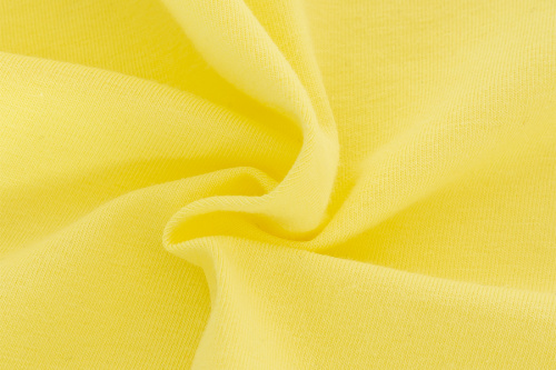  Ткань Кулирная гладь г/к с/л, 210гр.кв.м, 92% Хб + 8% лайкра, пенье, цв. Св.желтый IS  ТриКатушки