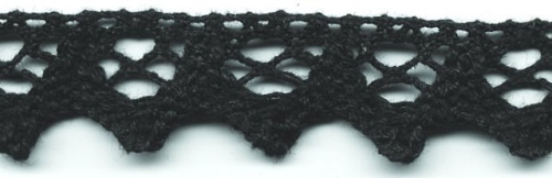 0109F черный кружево вязанное 18мм (намотка 20 ярдов = 18,3 метров)  ТриКатушки