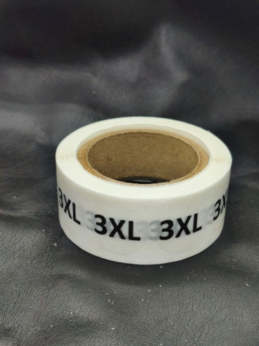 Размерник-наклейка на плёнке 3XL (рул.500шт)  ТриКатушки