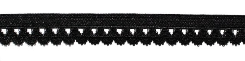  5633 черный резинка бельевая 14мм (намотка 144 ярда = 131,7 метра)  ТриКатушки