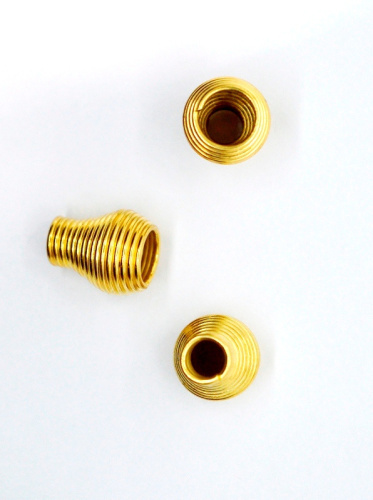  Наконечники (пружинка) металл(уп.1000 шт.) цв. Золото  ТриКатушки