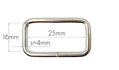  Рамка однощелевая металл (толщ. 4мм) 25мм (25*16) уп 200шт Никель  ТриКатушки