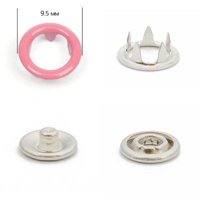 Кнопка трикотажная New Star (кольцо) нерж 9,5мм эмаль № 140 цв. розовый уп. 1440шт