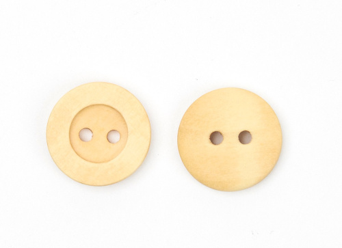 Пуговицы деревянные, арт. 0440, цв. Бежевый клён, 24L-15мм/1000шт  ТриКатушки