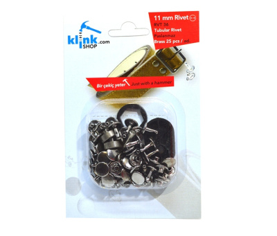  Хольнитены двухсторонние в блистере НЕРЖ. №36 11мм цв. Черный никель (уп.25 компл.) + Ручной установ  ТриКатушки