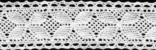  0110F белый кружево вязанное 35мм (намотка 20 ярдов = 18,3 метров)  ТриКатушки