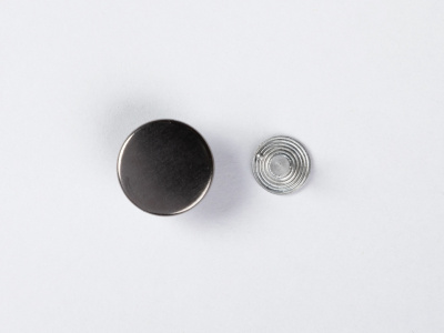  Джинсовая пуговица стабильная 17 мм - гладкая (сталь) цв. чёрный никель/1000шт  ТриКатушки