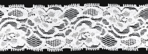  2090 белый кружево-стрейч 50мм (намотка 27,4 метров)  ТриКатушки