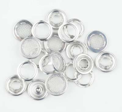  Кнопка закрытая 10,5 мм рубашечная нерж. Сеточка Никель (уп.50 шт.) ProKnopka  ТриКатушки