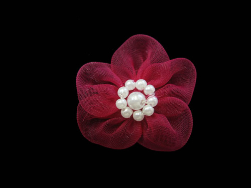  017 F пришивной элемент (упаковка 100 штук) малиновый  ТриКатушки