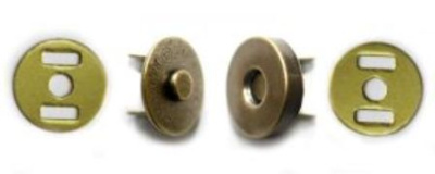  1003 Антик Кнопка магнитная 14мм (упаковка 200 штук)  ТриКатушки