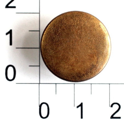  Пуговица джинсовая НЕРЖ (латунь) 20мм "плоская" цв. антик (уп. 500 штук)  ТриКатушки