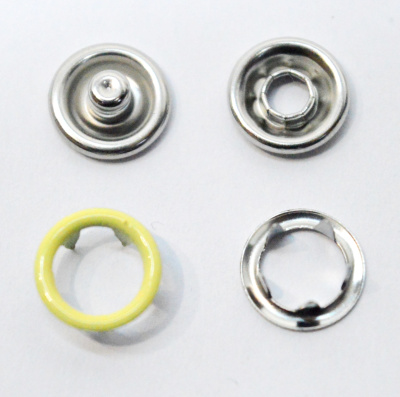  Розн.уп.Кнопка 9,5мм рубашечная (кольцо) нерж. цв.Желтый №349 (уп. 20 шт) ProKnopka  ТриКатушки