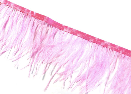  Перья на ленте цв. нежно-розовый/10м  ТриКатушки