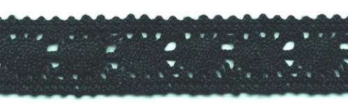  0018F черный кружево вязанное 22мм (намотка 20 ярдов = 18,3 метров)  ТриКатушки