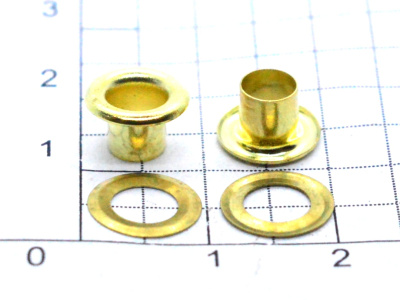  Люверсы №2 4мм сталь золото (уп 100 шт) "Proknopka"  ТриКатушки