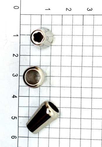  Наконечники СУ 1155 пластик с металлическим покрытием(уп.10 шт.) цв. Никель "Proknopka"  ТриКатушки