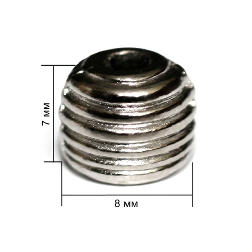  4842К никель концевик металл h=07мм (упаковка 500 штук)  ТриКатушки