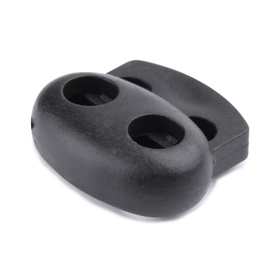 Фиксатор для шнура 2 отверстия Овал 103-М (27002-СМ) цв.Черный 1