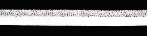  6423 белый/серебро резинка бельевая 12мм (намотка 144 ярда = 131,7 метра)  ТриКатушки