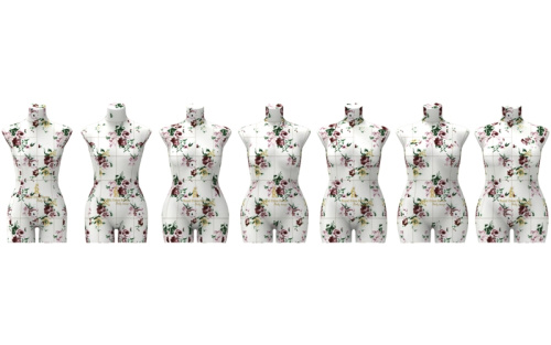  Портновский манекен Monica, Женский, р.54, цв. Цветы, на подставке "Милан"  ТриКатушки