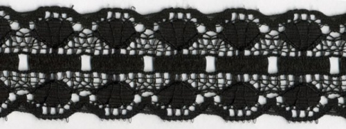  816 черный кружево-капрон 32мм (намотка 27,4 метров)  ТриКатушки