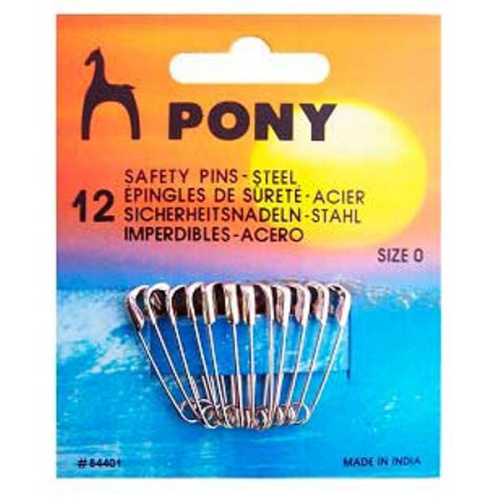  84401 Булавки английские 27 мм, сталь, 12 шт PONY  ТриКатушки