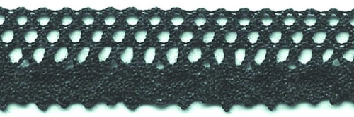  0111/1F черный кружево вязанное 15мм (намотка 20 ярдов = 18,3 метров)  ТриКатушки