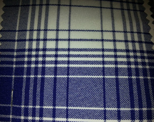  Ткань Габардин клетка1023 ш,150 см п.270 гр/м цв.710 синий  ТриКатушки
