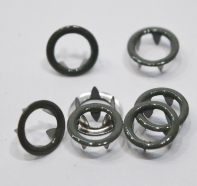  Розн.уп.Кнопка 9,5мм рубашечная (кольцо) нерж. цв.Хаки №327 (уп. 20 шт) ProKnopka  ТриКатушки