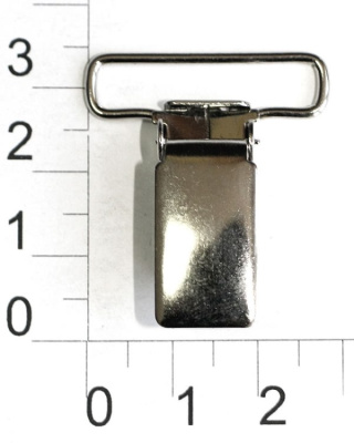  Клипса для подтяжек ("крокодильчик") арт.0441-1014, 26мм, цв.никель (упаковка 500 штук)  ТриКатушки