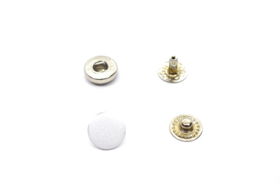  Кнопка VT-2 (10 мм) Альфа сталь цв. 101/белый (уп 20 шт) ProKnopka  ТриКатушки