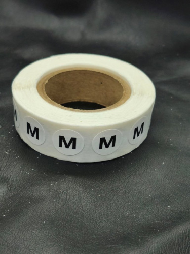  Размерник-наклейка на бумаге M (рул.1000шт)  ТриКатушки