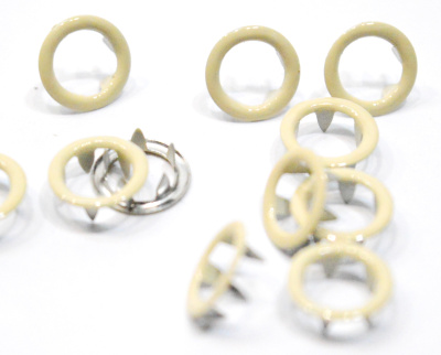  Розн.уп.Кнопка 9,5мм рубашечная (кольцо) нерж. цв.Бежевый № 291 (уп. 20 шт) ProKnopka  ТриКатушки