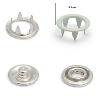 Кнопка рубашечная (кольцо) 9,5 мм - эмаль 314/1440 шт., цв. серо-голубой NS  ТриКатушки