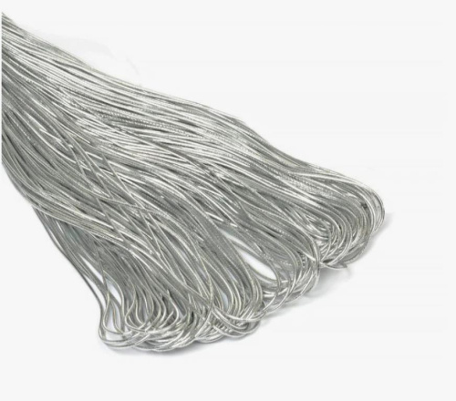  Резинка шляпная 1,5 мм цв.Серебро(уп. 5 ± 0,5 м)"ProKnopka"  ТриКатушки