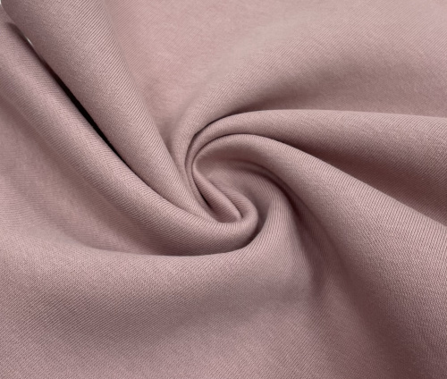 Ткань Футер 3-х нитка г/к с начесом 260гр.кв.м, 70% Хб+30% ПЭ, пенье, цв. Розовая дымка  ТриКатушки