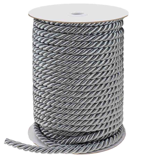  Шнур витой 8мм мебельный цв. 177 серый (уп. 48м)  ТриКатушки