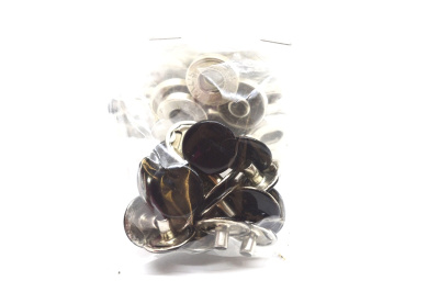  Кнопка 15мм Альфа сталь цв. 322/черный (уп. 20 шт) ProKnopka  ТриКатушки