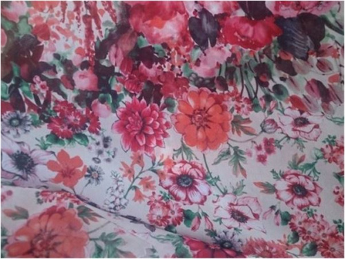  Ткань Шифон ПРИНТ ш.150см.,2010 цвет №107  ТриКатушки