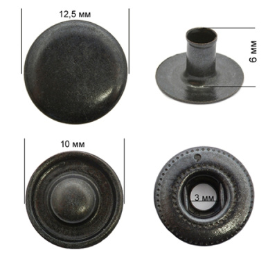  Кнопка Нержавеющие №54 Альфа 12,5мм Цв. Оксид (уп.1440шт),New Star  ТриКатушки