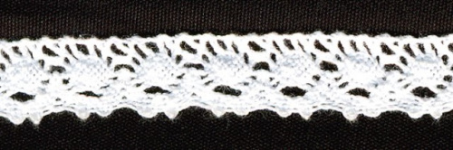  0079F белый кружево вязанное 12мм (намотка 20 ярдов = 18,3 метров)  ТриКатушки
