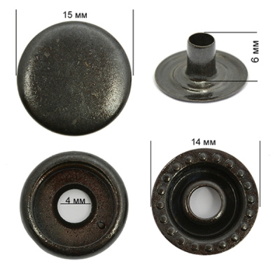  Кнопка Нержавеющие №61 15 мм Цв. Оксид (уп.720шт),New Star  ТриКатушки