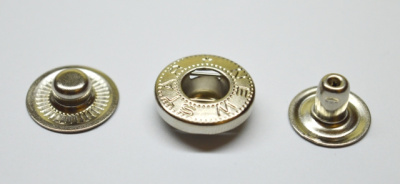  Кнопка Альфа 15мм сталь (3 части) цв. Никель (720 шт)  ТриКатушки