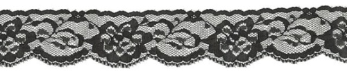  929 черный кружево-капрон 38мм (намотка 27,4 метров)  ТриКатушки