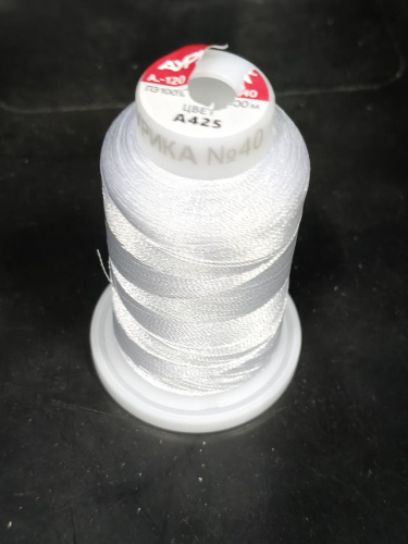  Вышивальные нитки АУРИКА 120 Торг №40 1000м (425 белый)  ТриКатушки