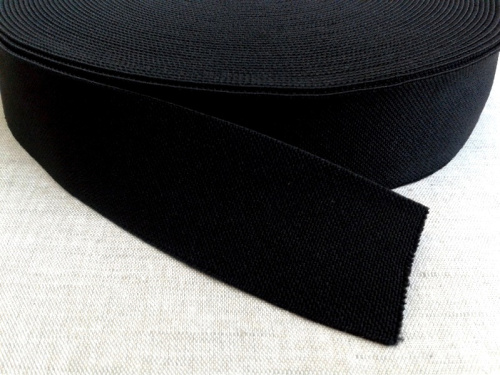  Резинка вязанная 60мм цв черная (уп 50/200м)  ТриКатушки